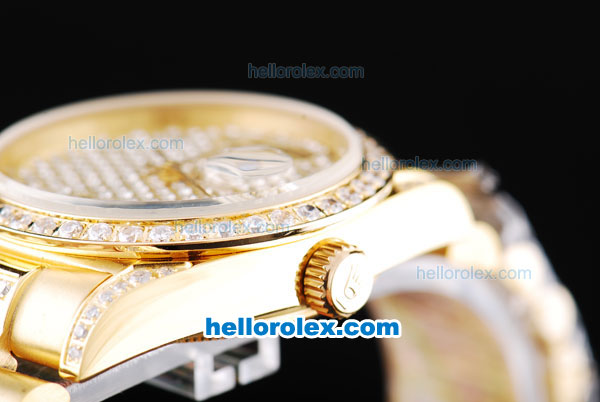 Rolex Day-Date Oyster Perpetual Automatic Full Gold with Diamond Dial - Click Image to Close